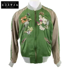 GUCCI　グッチ　国内正規 110494 Z6070 2003年 トムフォード期 花・蝶・鳥 刺繍 スカジャン リバーシブル スーベニアジャケット　46のサムネイル
