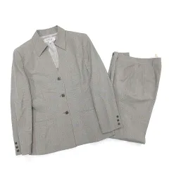 ランバン LANVIN La Collection スーツ セットアップ 開襟 キーネック ジャケット パンツ ライトグレー 38のサムネイル