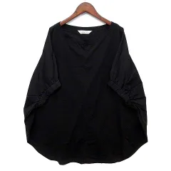 トラッゾドンナ Torrazzo Donna ドッキング オーバーブラウス カットソー 半袖 ブラック 黒 フリー 6213-564のサムネイル