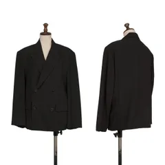 ワイズY's ウールギャバピークドラペルダブルジャケット 黒M位のサムネイル