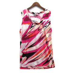 エミリオプッチ EMILIO PUCCI マルチ コットン タンクトップ カットソー プッチ柄 ピンク XS イタリア製のサムネイル