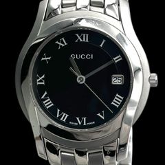 562 稼動 GUCCI 時計 メンズ デイト 5500M シルバー ブラック - メルカリ
