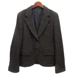 マーガレットハウエル MARGARET HOWELL ブリティッシュ ツイード テーラード ジャケット ダークブラウン系 1 578-220107 日本製のサムネイル