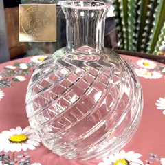 MP415) Baccarat フラワーベース 花瓶 中古 現状品 / バカラ 花びん 花入れ 花卉 花器 ビンテージ クリスタルガラスのサムネイル