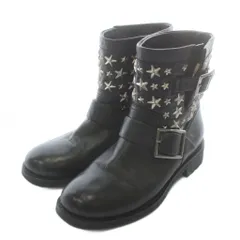 ジミーチュウ JIMMY CHOO エンジニアブーツ ショート レザー 星 スター スタッズ ベルト 35.5 22.5㎝ 黒 ブラック /XZ ■GY18のサムネイル
