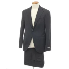 【新品】カナーリ CANALI ウール チェック 3B 3つボタンスーツ グレーxダークブラウン【サイズ46】【メンズ】のサムネイル