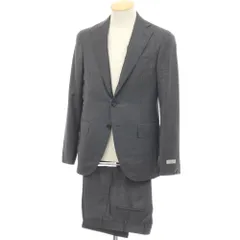 【新品】カナーリ CANALI ウール チェック 3B 3つボタンスーツ グレーxブラウン【サイズ44】【メンズ】のサムネイル