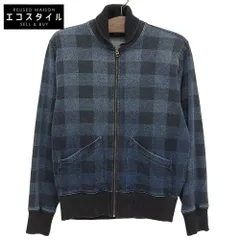 RRL　ダブルアールエル　美品 コットン チェック柄 ジップジャケット メンズ インディゴ S MNRRKNI16810059　Sのサムネイル