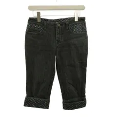 ルイヴィトン LOUIS VUITTON モノグラム マルチカラー クロップドジーンズ デニムパンツ サブリナ ロールアップ 38 M 黒 ブラック /XZのサムネイル