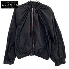 DRIES VAN NOTEN　ドリスヴァンノッテン　ブラック ナイロン ドローコード ギャザースリーブ ジップブルゾン　SMALLのサムネイル