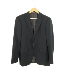 パーソンズ PERSON'S FOR MEN テーラードジャケット 長袖 ストライプ 黒 AB7 *A579のサムネイル