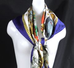 HERMES エルメス スカーフ カレ90 シルク100％ ブルー D572 - メルカリ