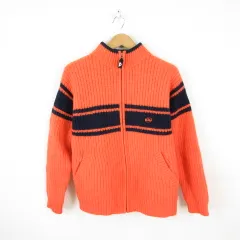 クイックシルバー QUIKSILVER ニットジャケット 長袖 ジップアップ オレンジ M *T202のサムネイル