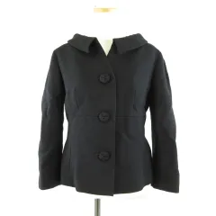 メルローズ MELROSE ジャケット 七分袖 2way 黒 4 *T708のサムネイル