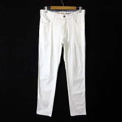 イッカ ikka パンツ テーパードパンツ コットン ストレッチ ロープ装飾 L 白 ホワイトのサムネイル