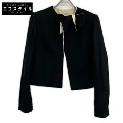 LANVIN　ランバン　RW JA7021 2555 P15 ブラック リボン ノーカラー ジャケット　40のサムネイル