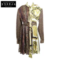 GIANNI VERSACE　ジャンニ ヴェルサーチ　美品 A88498 メデューサ釦 メデューサアニマルバロック柄 ボウタイベルテッドフレア　48のサムネイル
