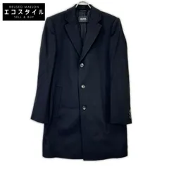 HUGOBOSS　ヒューゴボス　10237369 ブラック ウールカシミヤ チェスターコート　48のサムネイル