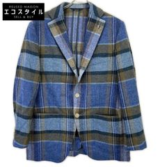 J6380新品ベルベスト リネン混ガンクラブチェックトラベルジャージー