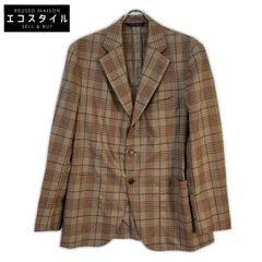 J6380新品ベルベスト リネン混ガンクラブチェックトラベルジャージー
