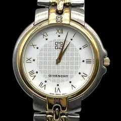 新品電池 稼働品 GIVENCHY ジバンシー ライフ メンズ腕時計 コンビ クォーツ QZ 2針 SS 白文字盤 ゴールド シルバー ヴィンテージのサムネイル