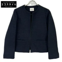 BEAMS　ビームス　24SS ネイビー ツイード クルーネック ジャケット　38のサムネイル