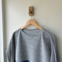 ⭐️meイッセイミヤケシースルークレープブルートップス極美品