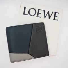 【現行品】LOEWE パズル バイフォールド コインウォレット アッシュグレー ネイビー クラシックカーフ ロエベ 付属品付きのサムネイル