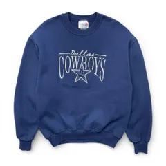 USA 古着 メキシコ製 90S CHALK LINE チョークライン NFL ダラス カウボーイズ クルーネック スウェット トレーナー 刺繍 メンズM ネイビー BD3659のサムネイル