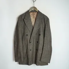 美品 ADAM ET ROPE HOMME アダムエロペ オム ハードクロス ダブル ブレステッド ジャケット ブレザー GMV-15030 茶 サイズM 4772Q★4のサムネイル