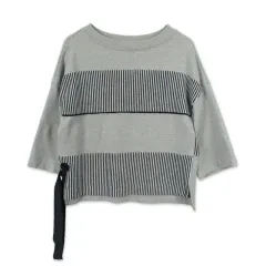 LUCKY CHOUETTE ラッキーシュエトゥ (WOMEN - F) コットン ストラップ ストライプ ヘビー 長袖 Tシャツのサムネイル