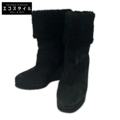 MONCLER　モンクレール　【23AW】ファーシアリングｘスエード メタルロゴ ショートブーツ　36.5のサムネイル