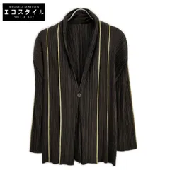 PLEATS PLEASE　プリーツプリーズ　PP43-JD422 ブラウン ラインデザインショールカラージャケット　3のサムネイル