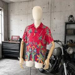 USED 古着 中古 PARADISE FOUND パラダイスファウンド アロハシャツ レッド Mサイズのサムネイル