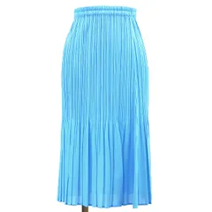 SALE【美品】PLEATS PLEASE プリーツプリーズ スカート サイズ 3 レディース Iライン 膝下丈 ボトムス サックスブルー 青 日本製のサムネイル