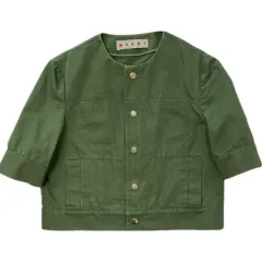 38 マルニ ラウンドネック コットン 7分丈 クロップド ジャケットのサムネイル