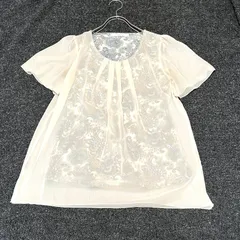 Style com 東京スタイル シフォン重ね ペイズリー柄 半袖ブラウス アイボリー Mのサムネイル