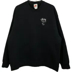 XL NIKE x STUSSY NRG ZR フリース クルーネック ブラック セットアップのサムネイル