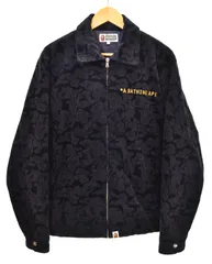 アベイシングエイプ A BATHING APE 21AW SOLID CAMO CORDUROY CHAMPION WORK JACKET ソリッドカモ コーデュロイ ワーク 中綿 総柄 刺繍 M ジャケット ネイビー Mサイズ 103MT-5072のサムネイル