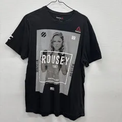 Y1413 Reebok L 黒 ロンダラウジー UFC ブラックTシャツ  プリント グラフィック 半袖 バンダム級 古着卸 アメリカ仕入