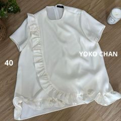 YOKO CHANヨーコチャン ハーフスリーブラップフリルブラウス 40 半袖