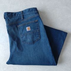 カーハート 刺繍 ロゴ ジーンズ デニム パンツ ビッグサイズ W40 L30 
