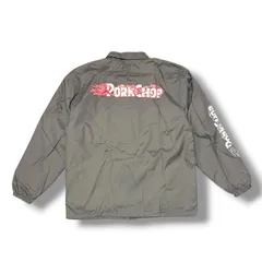 参考上代19800円 PORKCHOP GARAGE SUPPLY BURNING LOGO COACH JKT  バーニングロコーチジャケット ブルゾン ポークチョップガレージサプライ グレー XL （19039M）のサムネイル