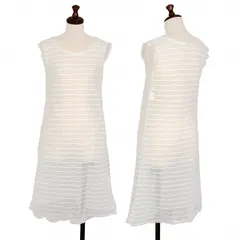 ヨウジヤマモト ファムYohji Yamamoto FEMME ボーダーシースルーレイヤードノースリーブワンピース オフSのサムネイル