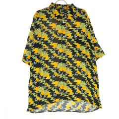 美品！L'ESSAGE タックスリーブシャツ 小花柄 ブラウス グリーン系