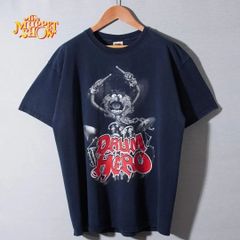 90s US企画 The Muppet Show マペットショー アニマル Tシャツ L ネイビー ヴィンテージ Vintage フルーツオブザルーム FRUIT OF THE ROOM ストリート アニメ キャラ 古着 T360