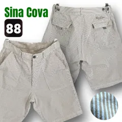 シナコバ Sina Cova★コットンストライプ・サイドベルト サファリマリンショーツ★ベイカーパンツ★グリーン★w88cm   #2607J101のサムネイル