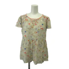 キャシャレル cacharel シャツ ブラウス カットソー 絹 シルク 38 マルチカラー 花柄 ラウンドネック 半袖 /KK ■ECB001のサムネイル