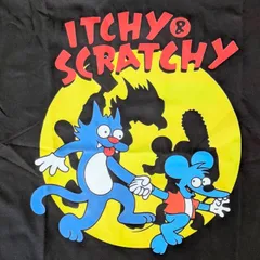 【 The Simpsons（ ザ・シンプソンズ ) 】『 The Itchy & Scratchy Show / イッチー＆スクラッチー 』 Tシャツ / BLACK〚アメリカン雑貨 アメトイ〛のサムネイル