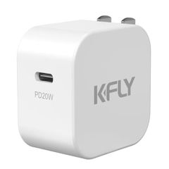 ☆신품☆KFLY USB Type-C 급속 충전기 20 W GaN 채용 화이트 초소형 경량 컴팩트 접이식 플러그 PD 급속 충전 일본 사양 iPhone 16/15 Android 대응 PSE 인증
